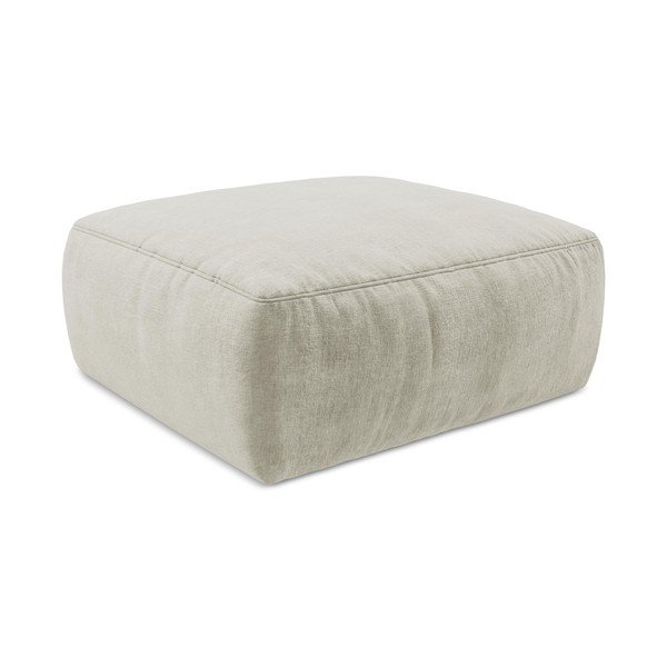 Poggiapiedi beige con rivestimento in ciniglia Kuki – Makamii-image-3