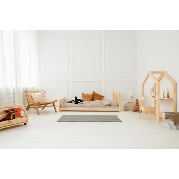 Letto per bambini in legno di pino di colore naturale 120x200 cm CPN - Adeko-image-2
