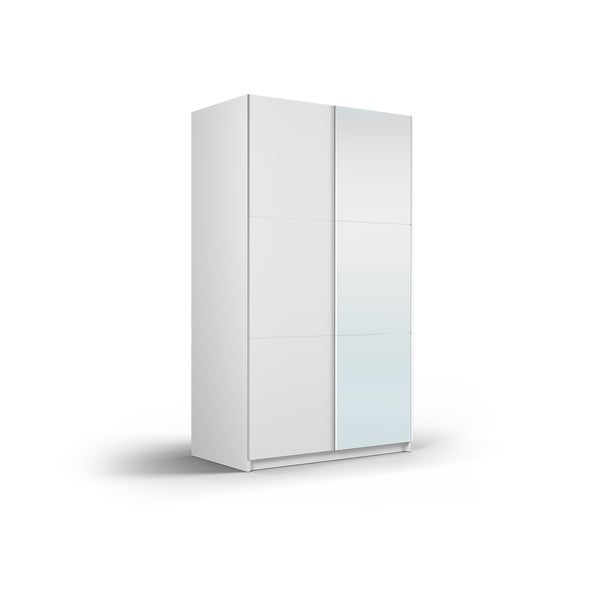 Armadio bianco con specchio e ante scorrevoli 122x215 cm Lisburn - Cosmopolitan Design-image-2