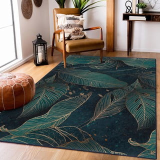 Passatoia color petrolio lavabile 80x200 cm Midnight Jungle – Mila Home