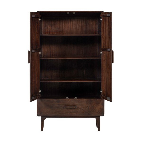 Armadietto colore naturale scuro in mango massiccio 85x150x35 cm Liya – WOOOD-image-4