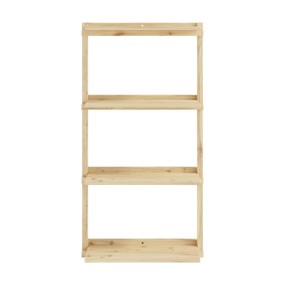 Libreria da parete di colore naturale in pino massiccio 66x127 cm Groove – Karup Design | Librerie da parete
