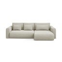 Divano angolare beige allungabile/con contenitore (con penisola a destra/con chaise lounge) Kapua – Makamii