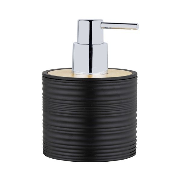 Dispenser per sapone nero opaco in plastica 350 ml Lyon – Allstar-image-1