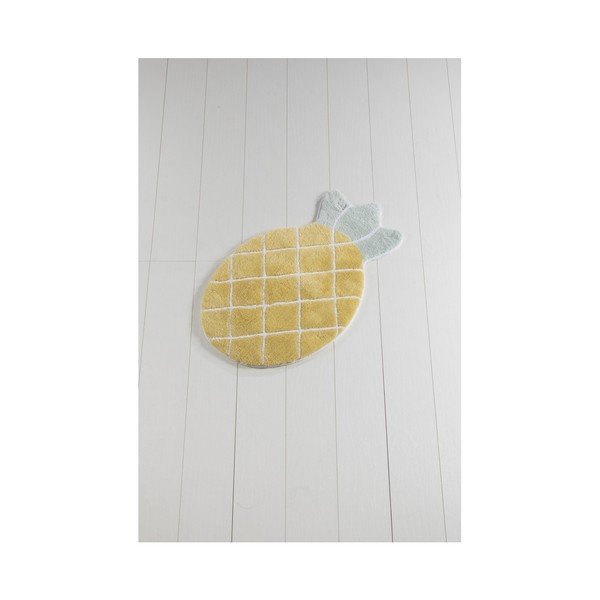 Tappeto da bagno giallo Russmo Ananas, 100 x 60 cm - Foutastic