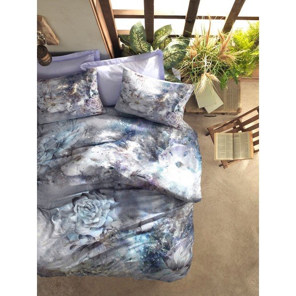 Biancheria da letto in raso di cotone con lenzuolo Cotton Box Zaira, 200 x 220 cm - Mijolnir