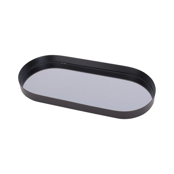Vassoio nero con specchio fumé Ovale, larghezza 18 cm Mirage - PT LIVING