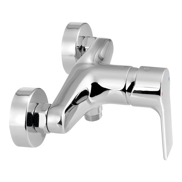 Rubinetto per doccia in argento lucido da parete (con una uscita) Pax – Sapho-image-1