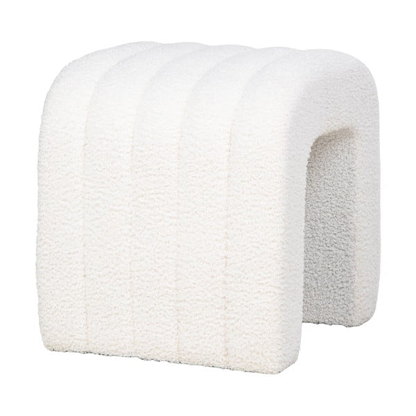 Sgabello bianco in tessuto bouclé Colma - House Nordic-image-2
