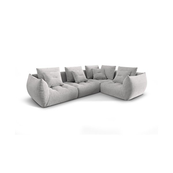 Divano angolare grigio chiaro (angolo destro/verso L) Bloom - Micadoni Home-image-3