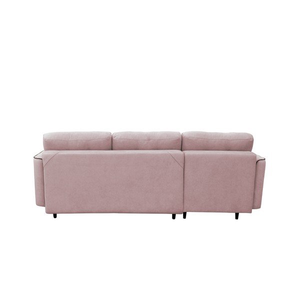 Divano letto rosa con gambe nere Dragonfly, angolo sinistro - Mazzini Sofas-image-3