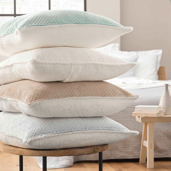 Set con copriletto e federa verde in sherpa con rivestimento trapuntato 240x220 cm Mylene – douceur d'intérieur-image-2