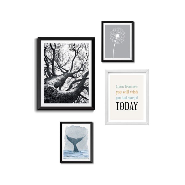 Set di 4 dipinti Animali selvatici Wild Life - Tomasucci