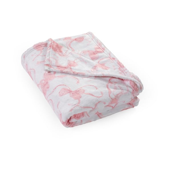 Coperta bianca e rosa in micropile 200x240 cm Bow – Catherine Lansfield