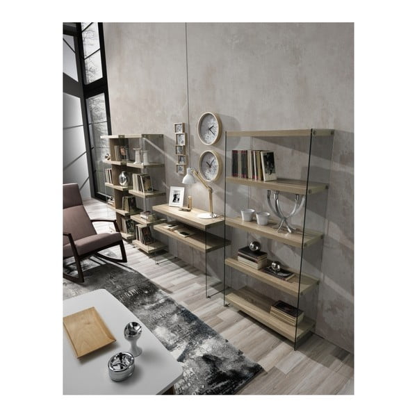 Consolle con piano in rovere decorato in colore naturale 35x100 cm Nancy - Tomasucci-image-2