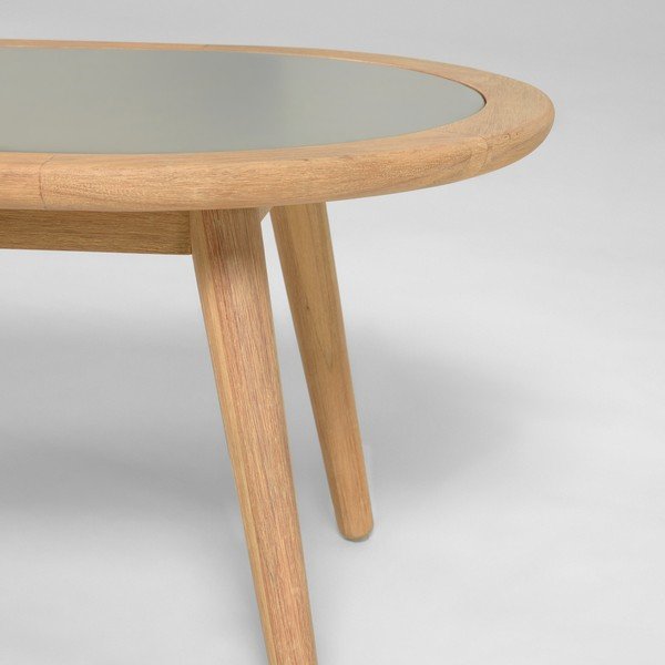 Tavolo da giardino in legno di eucalipto con piano in cemento Nina Glynis - Kave Home-image-1