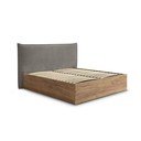 Letto matrimoniale imbottito/in truciolato grigio/grigio tortora imbottito con contenitore con rete inclusa 180x200 cm Charlie – Bobochic Paris