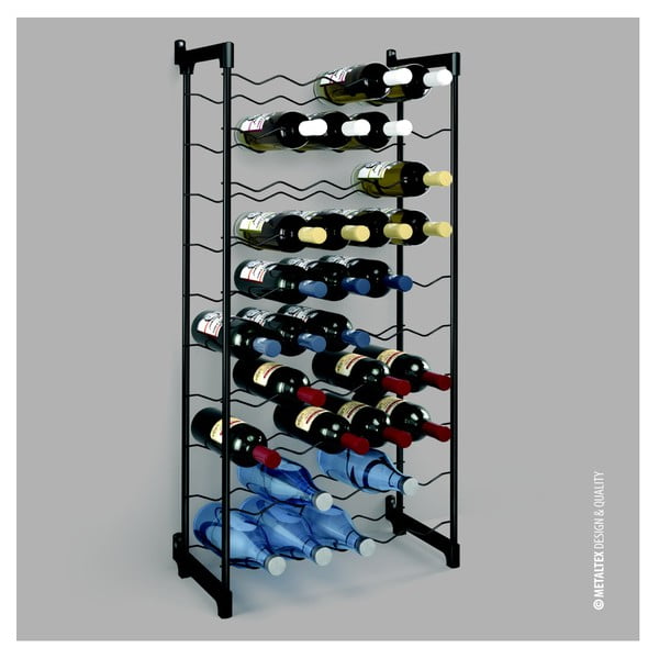 Portabottiglie in metallo nero per 50 bottiglie Barbera - Metaltex-image-1