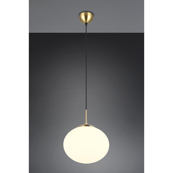 Lampadario in bianco-oro con paralume in vetro ø 30 cm Fomento - Trio-image-1
