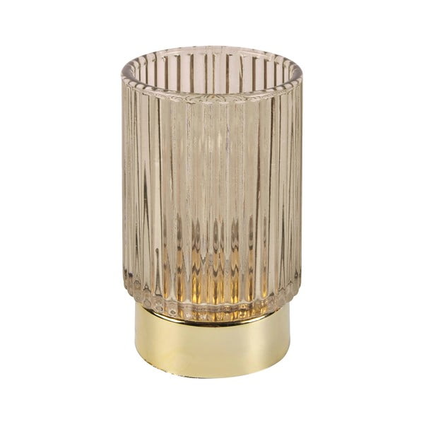 Decorazione luminosa in vetro a LED marrone Ribbed - PT LIVING