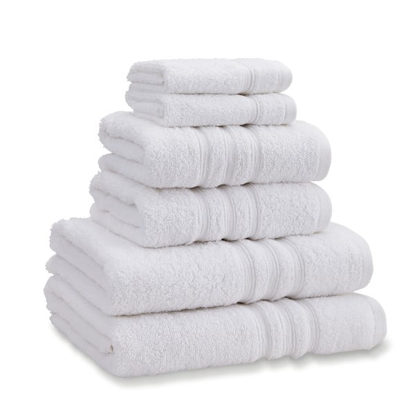 Set di asciugamani per viso e corpo tipo terry bianchi in cotone 6 pz Zero Twist – Catherine Lansfield