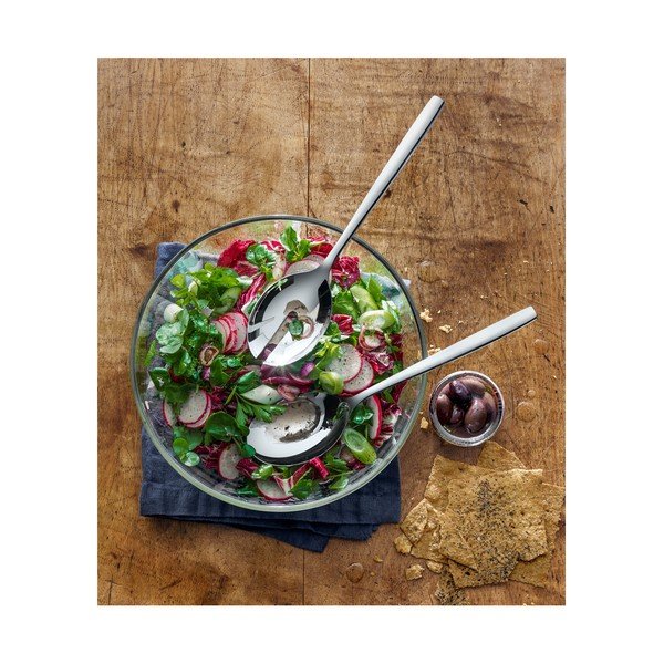 Set di insalatiere in vetro con 2 posate in acciaio inox Taverno - WMF-image-1