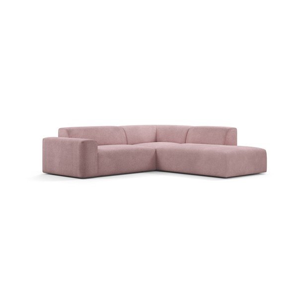 Divano angolare in velluto a coste rosa, 260 cm, angolo destro Karen - Marie Claire Home-image-2