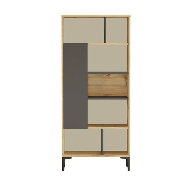 Libreria grigio/naturale 72x163 cm Eugene - Kalune Design