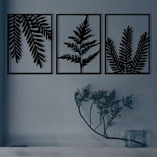 Decorazione da parete in metallo in set di 3 pezzi 118x50 cm Yakomo - Wallity-image-2