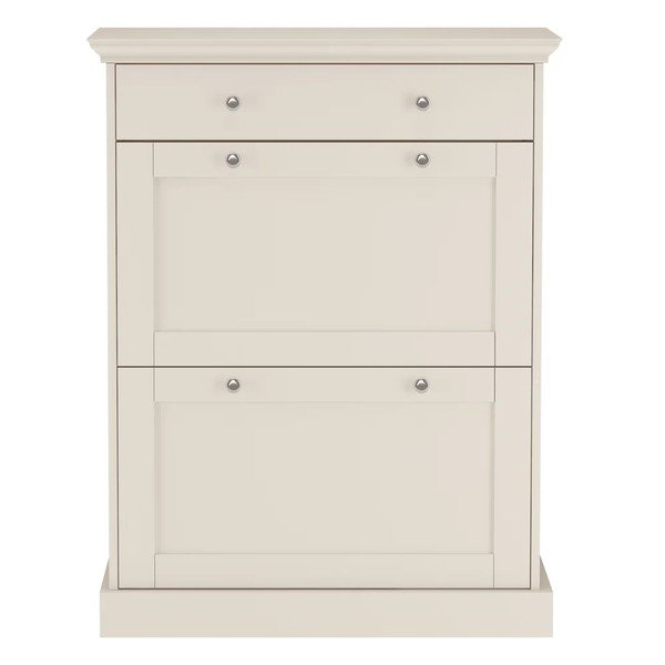 Scarpiera beige opaca con ante ribaltabili 80x105x30 cm Binz – Støraa