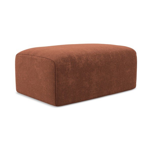 Poggiapiedi color terracotta con rivestimento in ciniglia Kona – Makamii-image-3