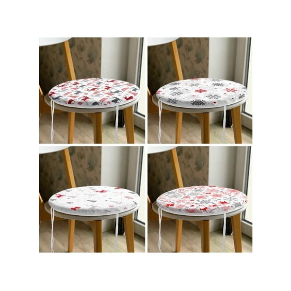 Set di cuscini per sedie a tema natalizio 4 pz ø 40 cm Snowflakes – Mila Home-image-3