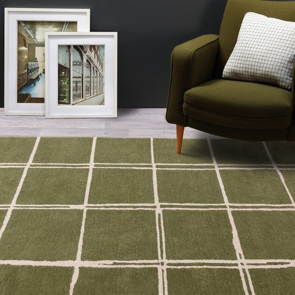 Tappeto verde in lana tessuto a mano 160x230 cm – Asiatic Carpets-image-1