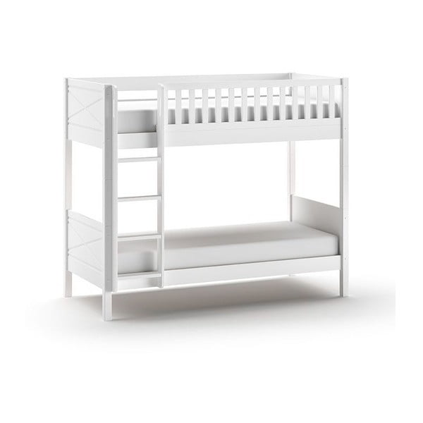 Letto a castello bianco per bambini 90x200 cm Scott - Vipack-image-2