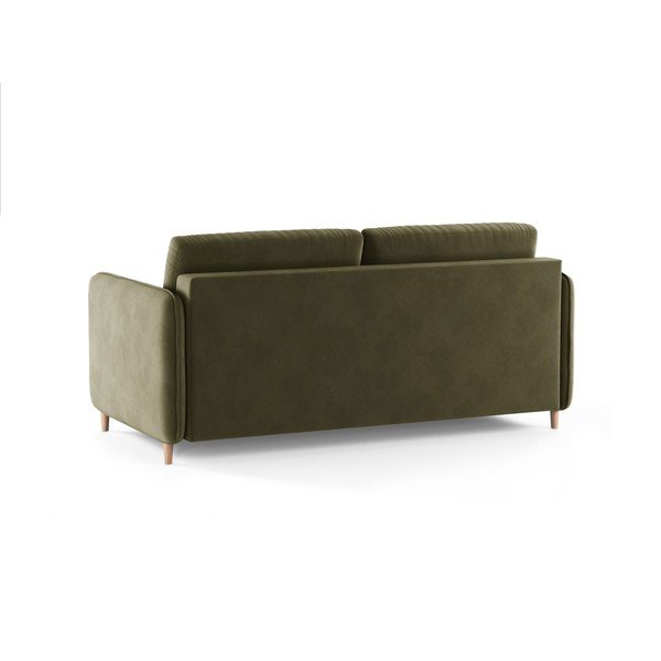 Divano verde per il riposo quotidiano con rivestimento in velluto 184 cm – Micadoni -image-3