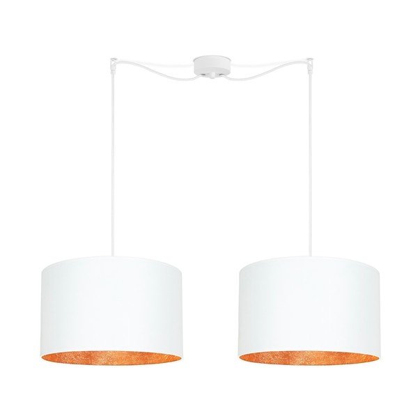 Lampada a sospensione a due bracci in bianco-rame Mika, ⌀ 40 cm - Sotto Luce