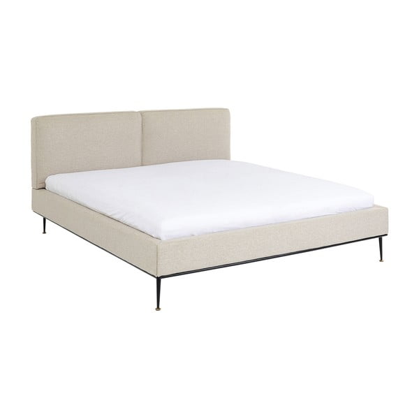 Letto matrimoniale imbottito beige , 180 x 200 cm East Side - Kare Design