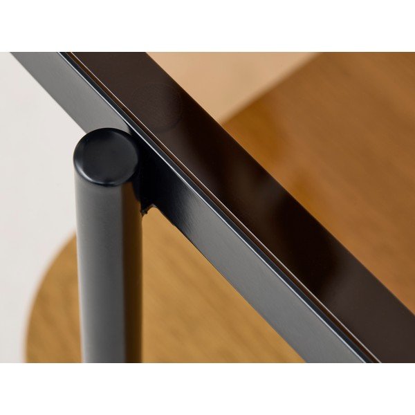 Tavolino da salotto di colore naturale con piano in vetro 60x120 cm Hassel – Unique Furniture-image-4