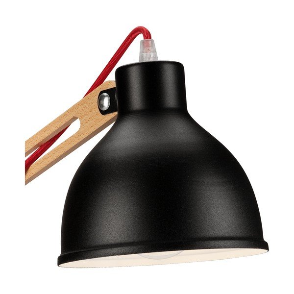 Lampada da tavolo nera/marrone con paralume in metallo (altezza totale 44 cm) Marcello – LAMKUR-image-3