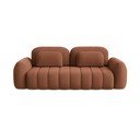 Divano color terracotta allungabile/con contenitore con rivestimento in bouclé 266 cm Pele – Makamii