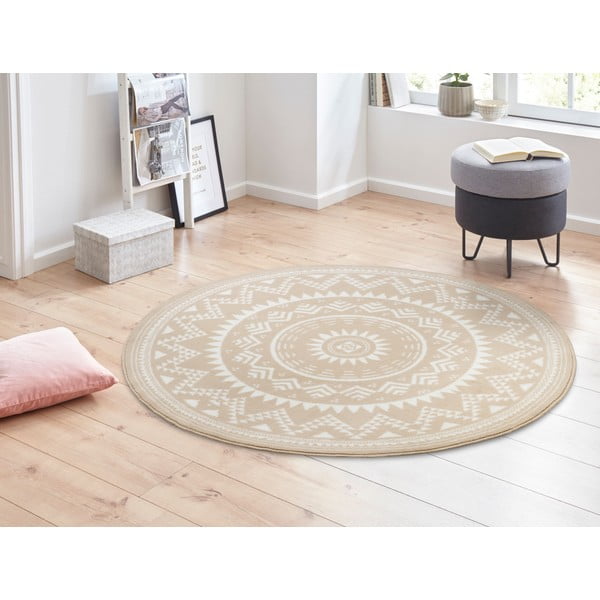 Tappeto rotondo beige ø 140 cm Valencia - Hanse Home-image-1
