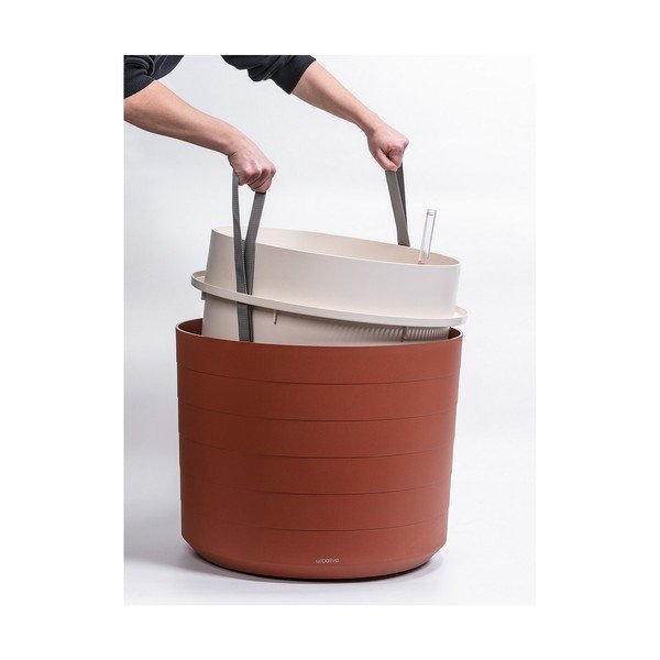 Vaso autoinnaffiante Berberis marrone-rosso, ø 55 cm - Plastia-image-3