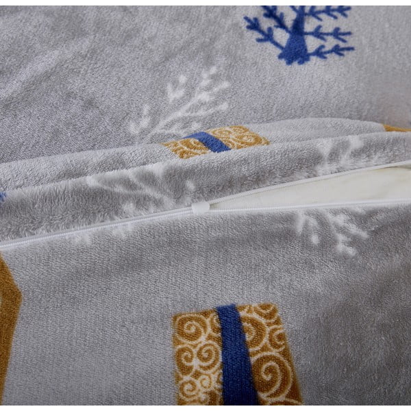 Biancheria da letto grigia in micropile per letto singolo 140x200 cm Natale – My House-image-2