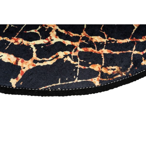 Set di 2 tappeti da bagno ovali neri in marmo dorato - Foutastic-image-3