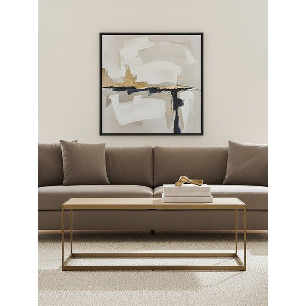 Tavolino da salotto marrone/di colore naturale con piano effetto rovere 40x120 cm Grenoble – Premier Housewares-image-2