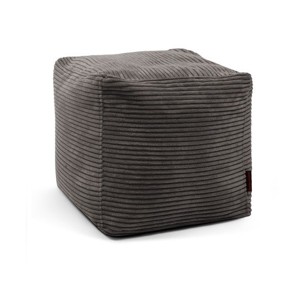 Puof a sacco grigio scuro con rivestimento in velluto a coste Up! MooG – SLOWDOWN