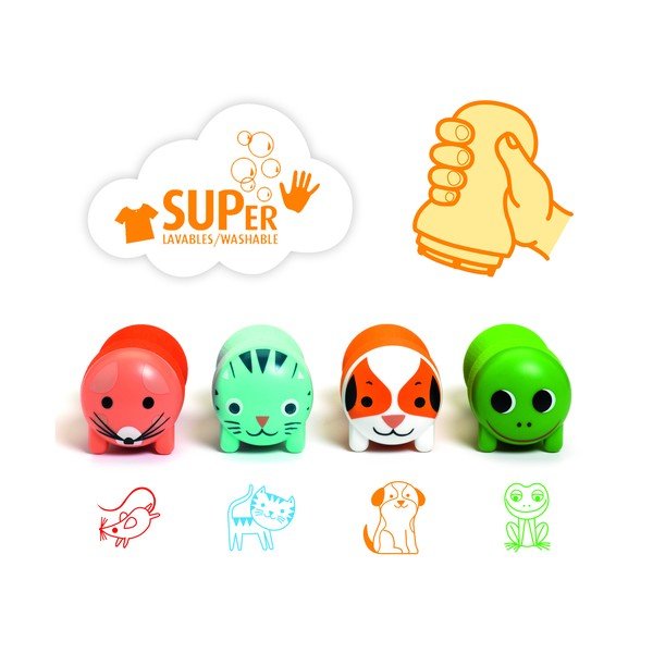 Francobolli per bambini in set da 4 Zvířátka ze zahrady - Djeco-image-1
