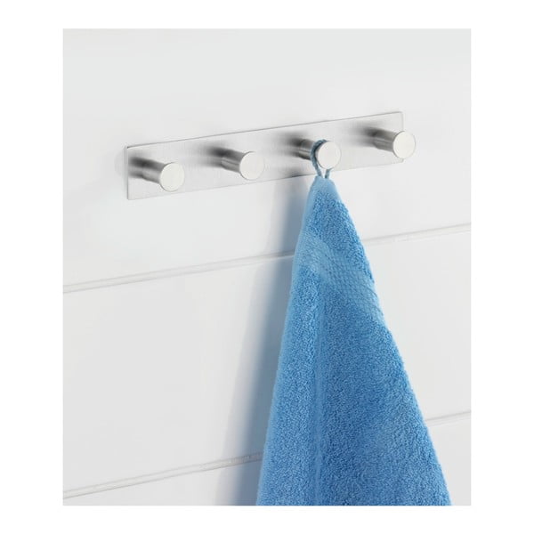 Appendiabiti da parete autoportante con 4 ganci in argento Celano - Wenko-image-1