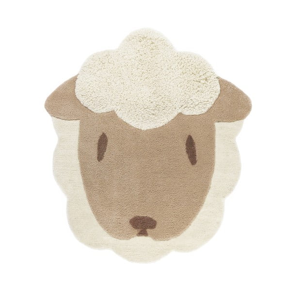 Tappeto per bambini in lana color crema e marrone chiaro 85x95 cm Lolho - Nattiot