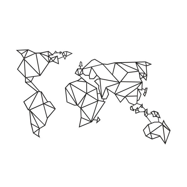 Decorazione murale in metallo nero World - Homemania Decor